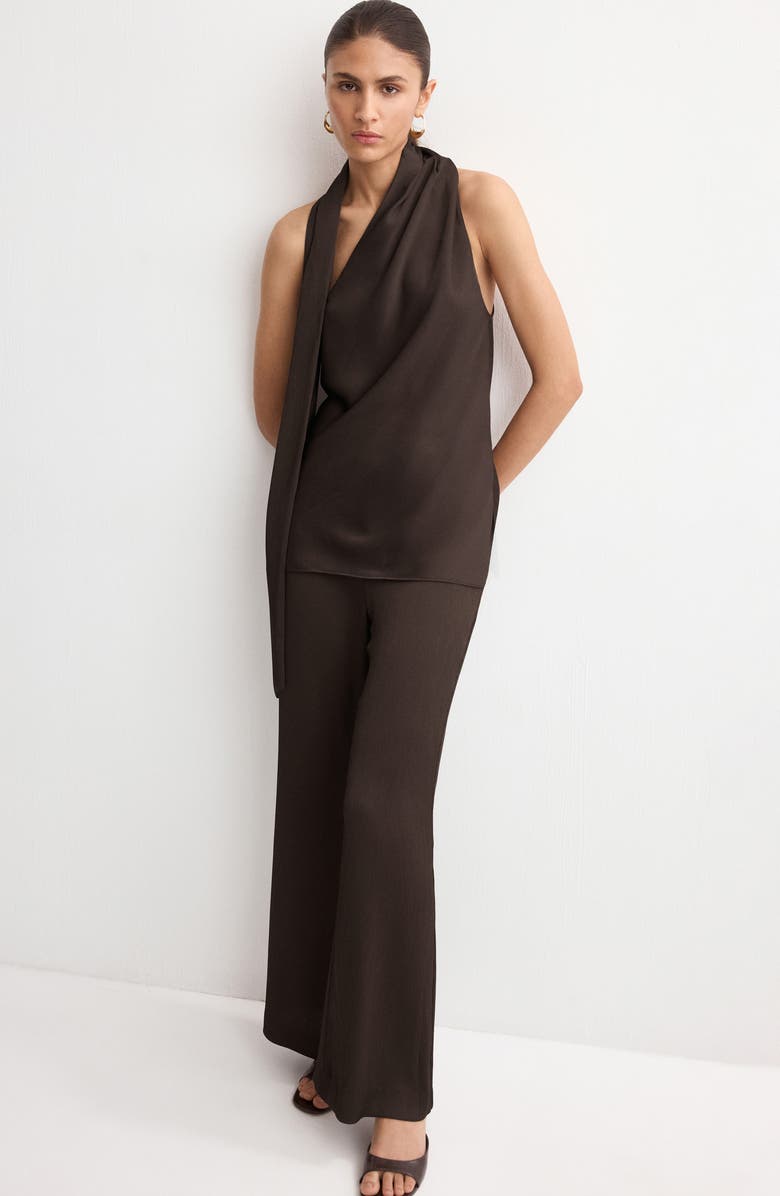 MANGO Straight Leg Satin Pants, Alternate, color, 