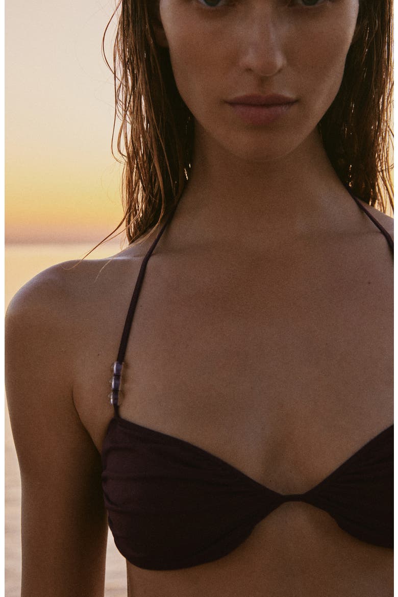 Bandeau Bikini Top, Alternate, color, RUSSET