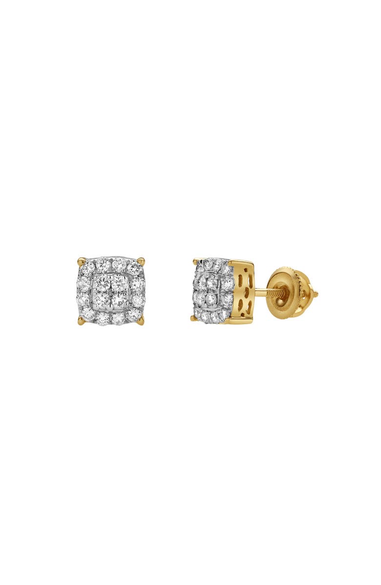 LuvMyJewelry Virelle 10K Yellow Gold Cluster Diamond Unisex Earrings - 0.31 Cts, Alternate, color, 10K Yellow Gold