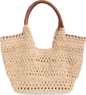 Woven Raffia Tote Bag