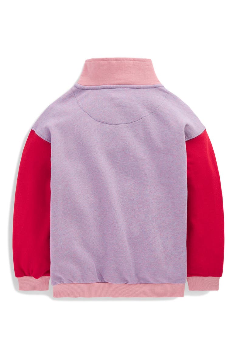 Kids' Colorblock Half Zip Sweatshirt, Alternate, color, PURPLE/ RED