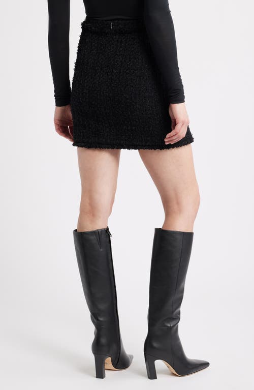Hugo Boss Boss Vokila Textured Knit Miniskirt In Black