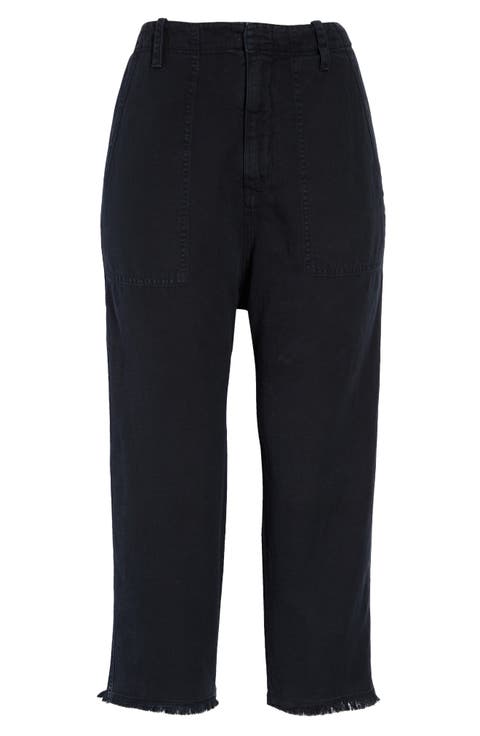 Luna Cotton & Linen Twill Crop Pants