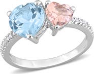 Julianna B. Topaz, Morganite & Diamond 2-Stone Heart Ring