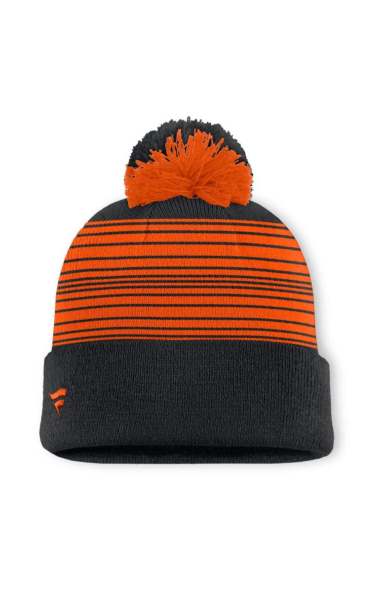 FANATICS Men's Fanatics  Black Philadelphia Flyers Fundamental Spirit Cuffed Pom Knit Hat, Alternate, color, Black