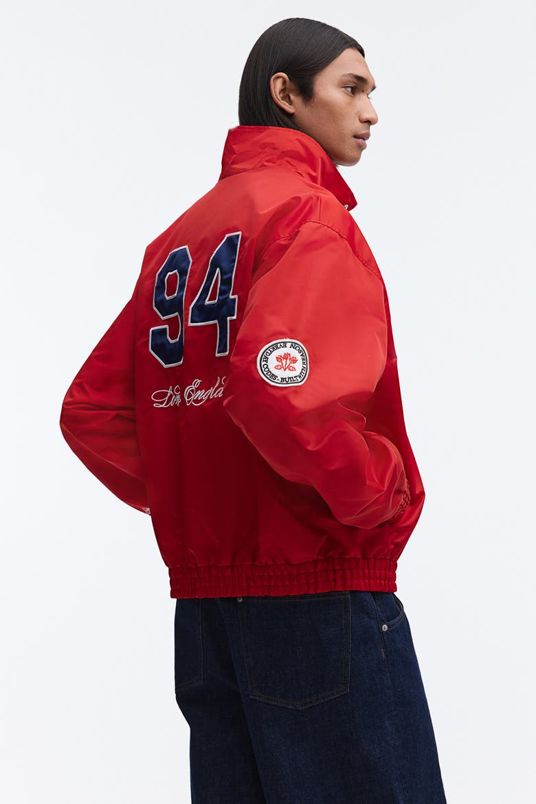 Loose Fit Embroidered-motif Nylon Track Jacket, Alternate, color, Red/Sports Archives