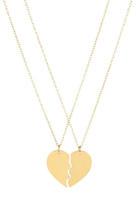 18k Gold Plated Heart Break Necklace Set