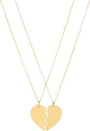 Adornia 18k Gold Plated Heart Break Necklace Set