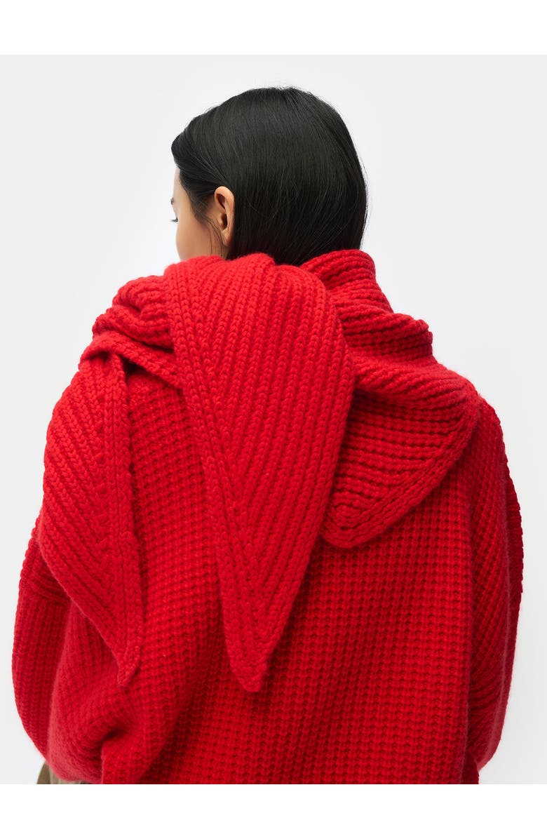 Gobi Cashmere Cashmere Cape Scarf, Alternate, color, Fiery Red