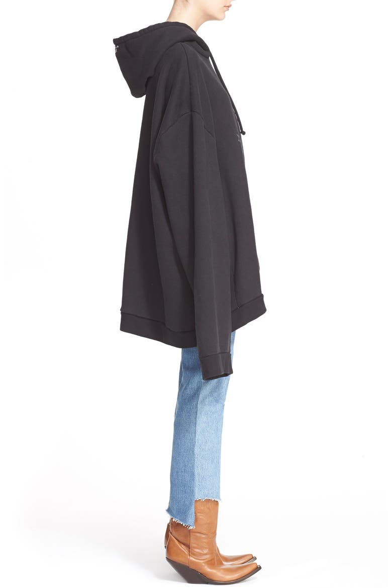 Oversize Logo Hoodie, Alternate, color, BLACK