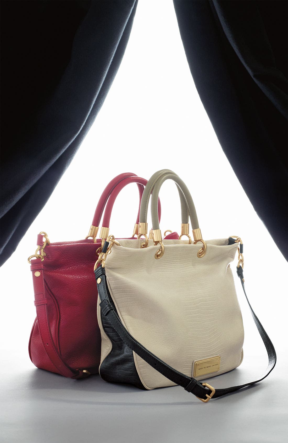 MARC BY MARC JACOBS 'Too Hot to Handle - Mini' Embossed Colorblock Shopper, Alternate, color, OYSTER
