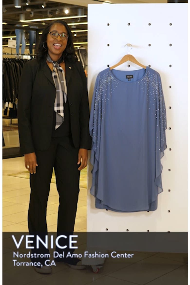 Xscape Beaded Chiffon Overlay Dress video