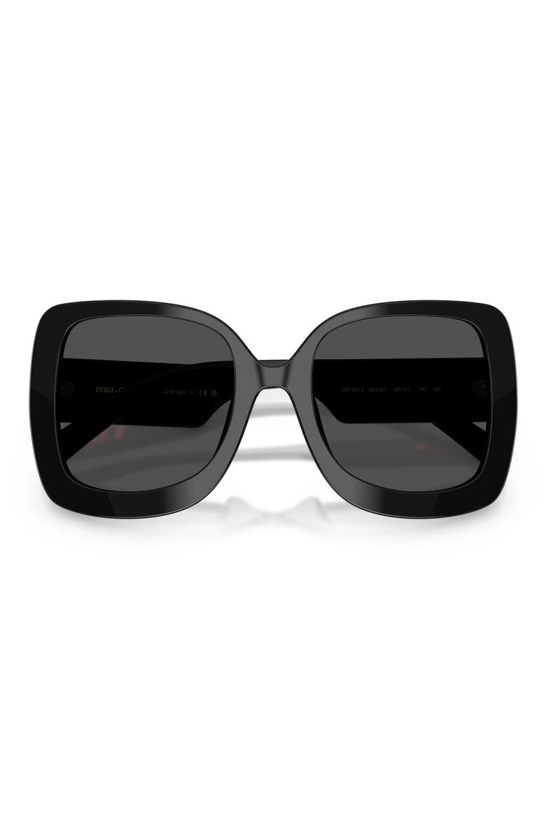55mm Square Sunglasses, Alternate, color, BLACK / DARK GREY