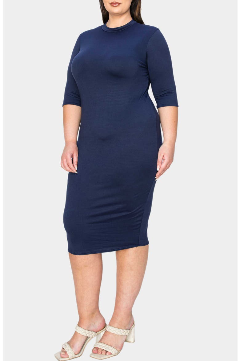 Mona Midi Dress, Alternate, color, NAVY