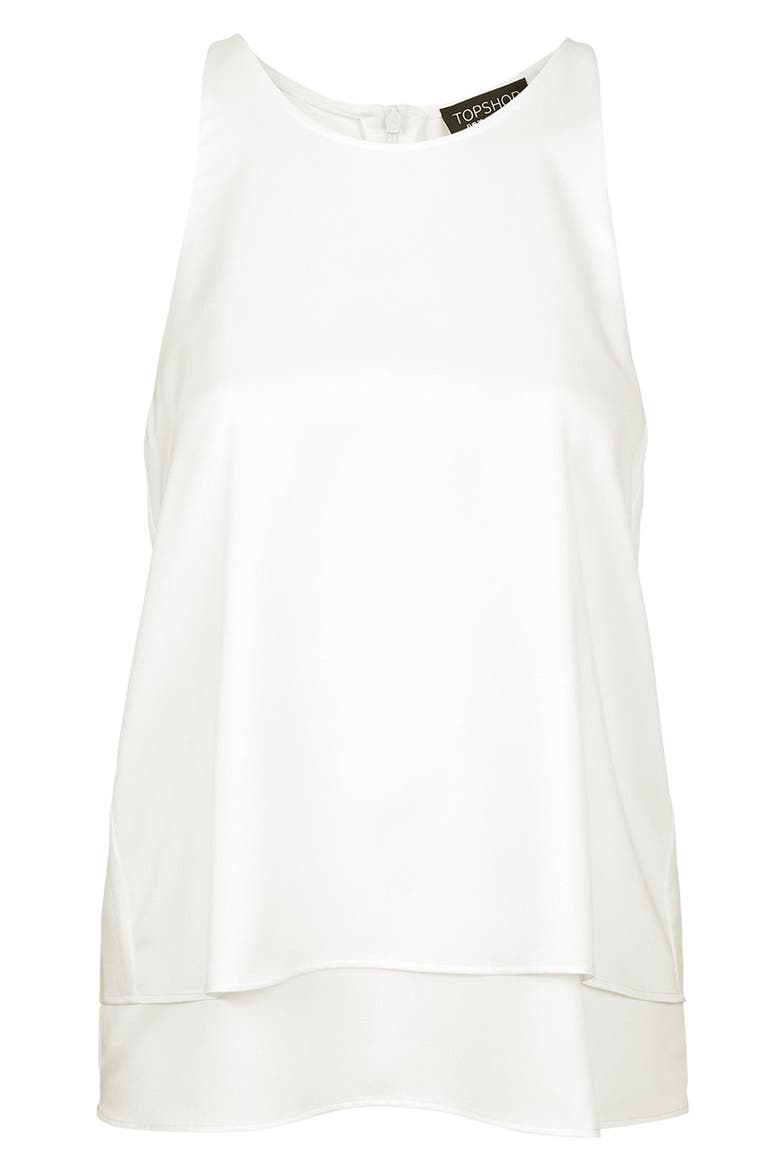 'Nord Lily' Layered Split Back Tank, Alternate, color, CREAM
