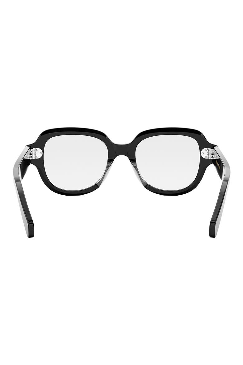 Bold 50mm Round Optical Glasses, Alternate, color, SHINY BLACK