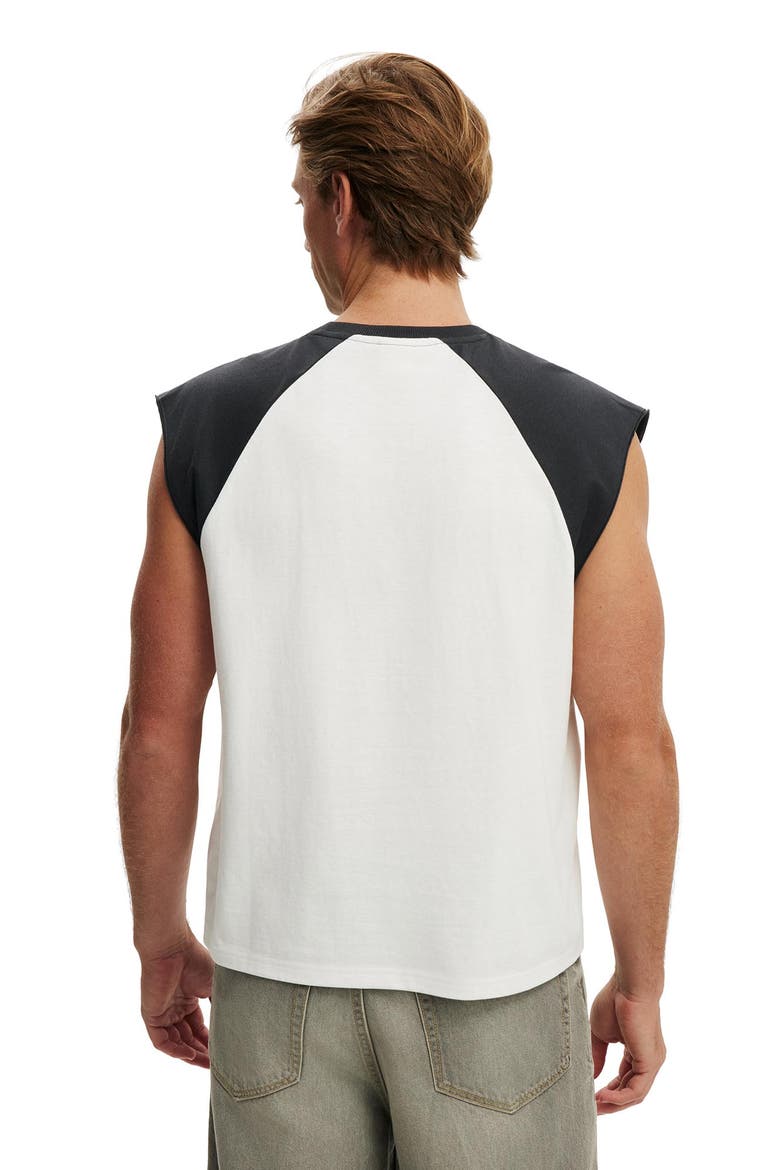 Men's Cropped Fit Muscle, Alternate, color, Vintage White  Washed Black