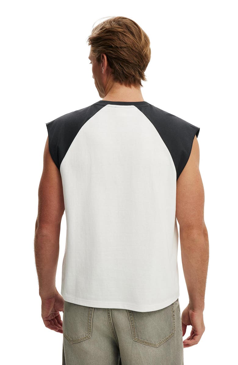 Cotton On Men's Cropped Fit Muscle, Alternate, color, Vintage White Washed Black