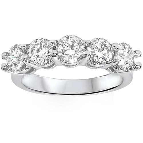 Bliss Diamond 2 Carat 5-stone Round Lab Grown Diamond Ring 14k Gold In 14k White Gold