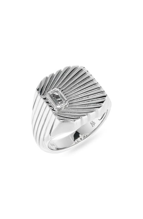 Ray of Light Sterling Silver White Topaz Ring