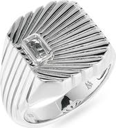 Wyld Box Ray of Light Sterling Silver White Topaz Ring