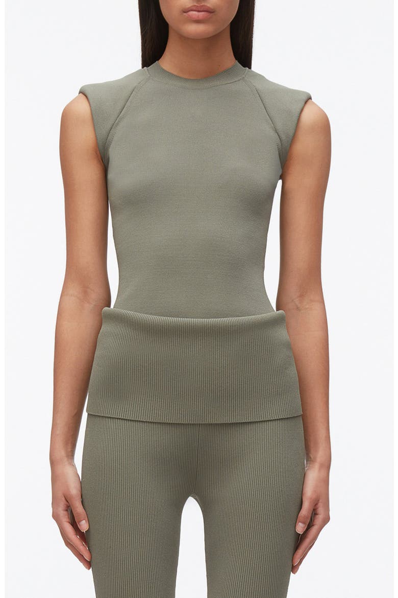 Compact Rib Structured Top, Main, color, SAGE