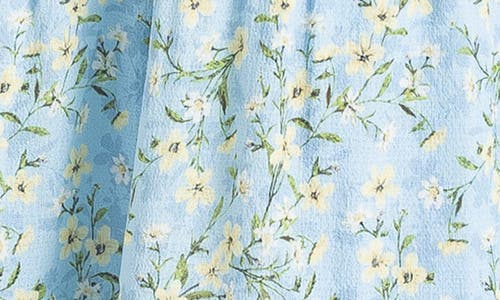 Max Studio Floral Balloon Sleeve Tiered Maxi Dress In Blue Tossed Meadow