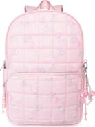 OMG Accessories Large Bow Floral Quilted Backpack