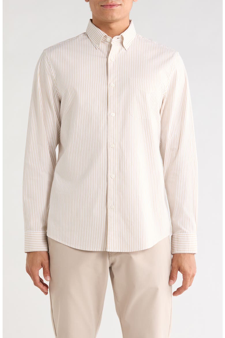 Stripe Oxford Button-Down Shirt, Main, color, TAN CHRISTOPHER STRIPE
