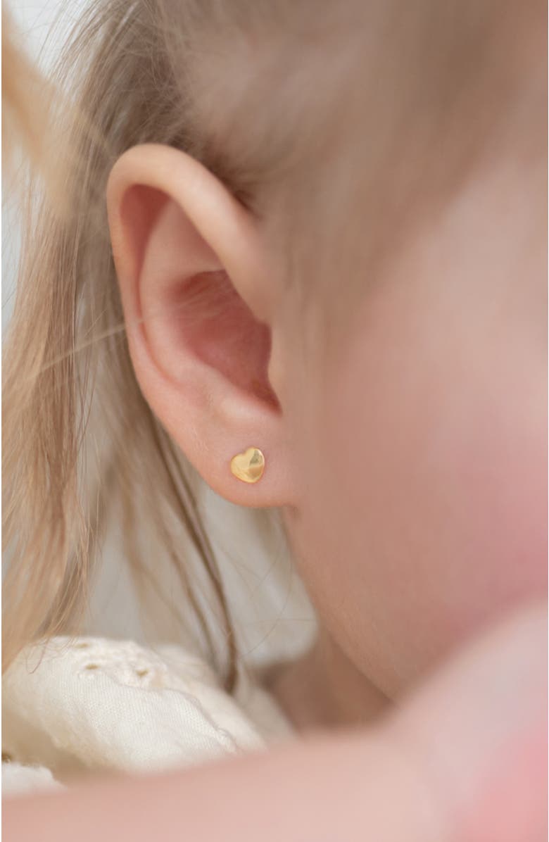 In Season Jewelry 14k Polished Heart Earrings, Alternate, color, Gold