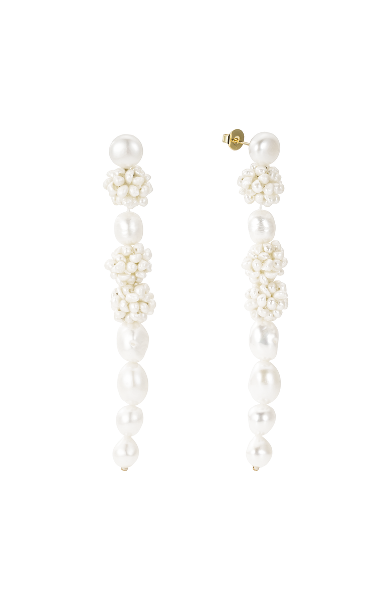 Untamed Petals Darcy Freshwater Pearl Drop Earrings, Main, color, Gold