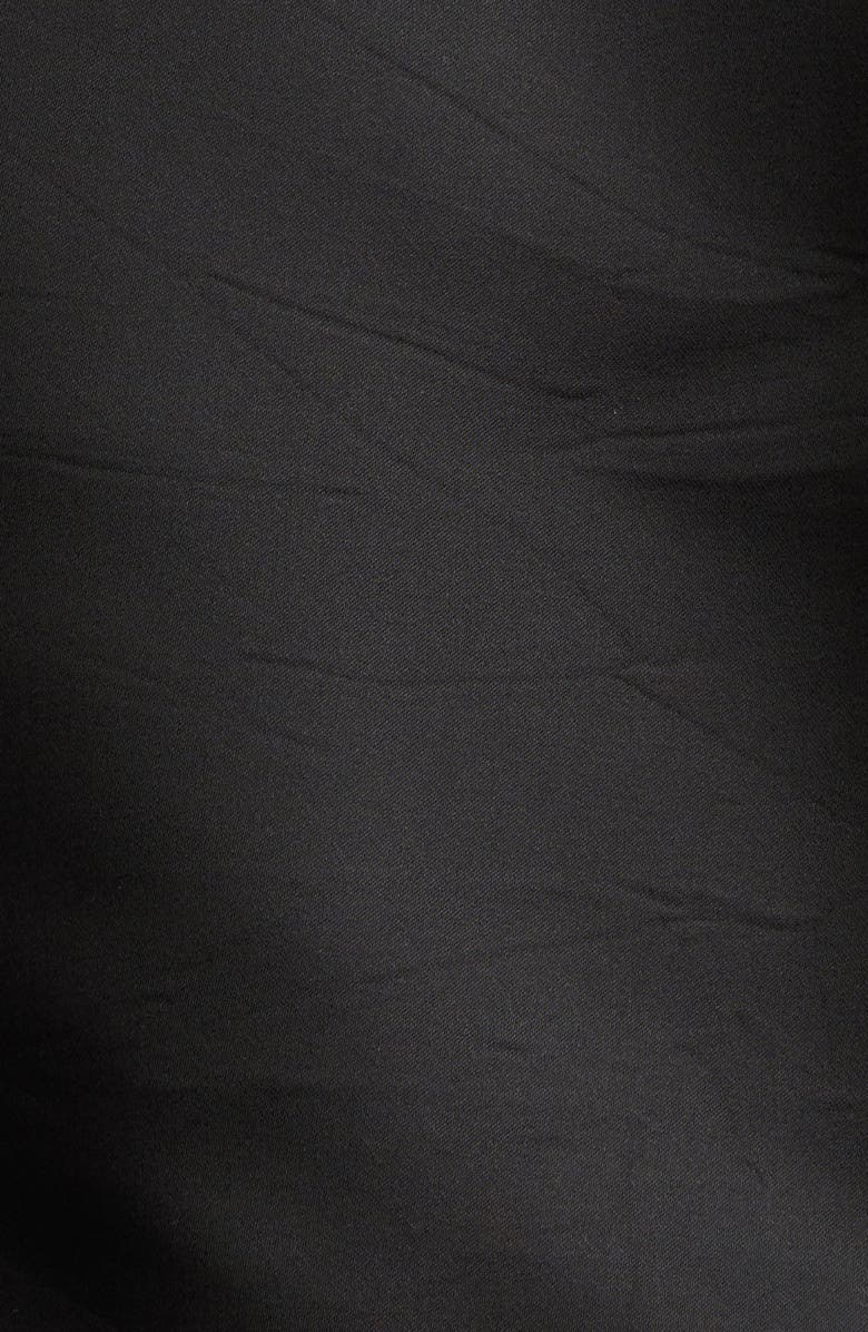 Area Crystal Knot Satin Full Zip Hoodie, Alternate, color, Black