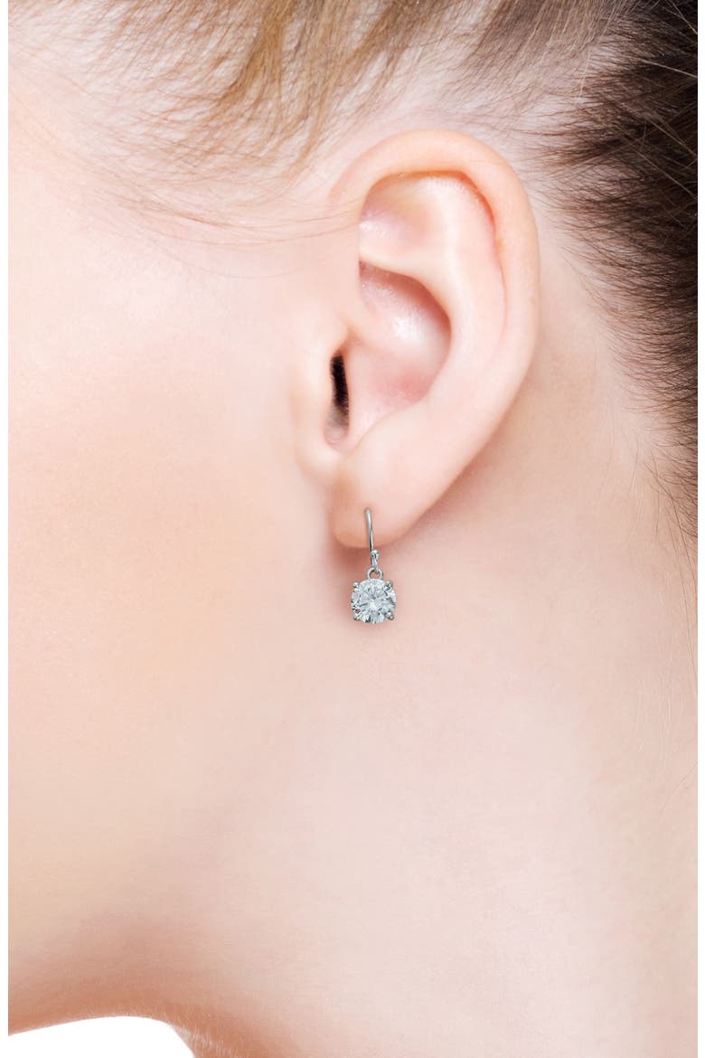 Round Cubic Zirconia Drop Earrings (Nordstrom Exclusive), Alternate, color, CLEAR/ SILVER