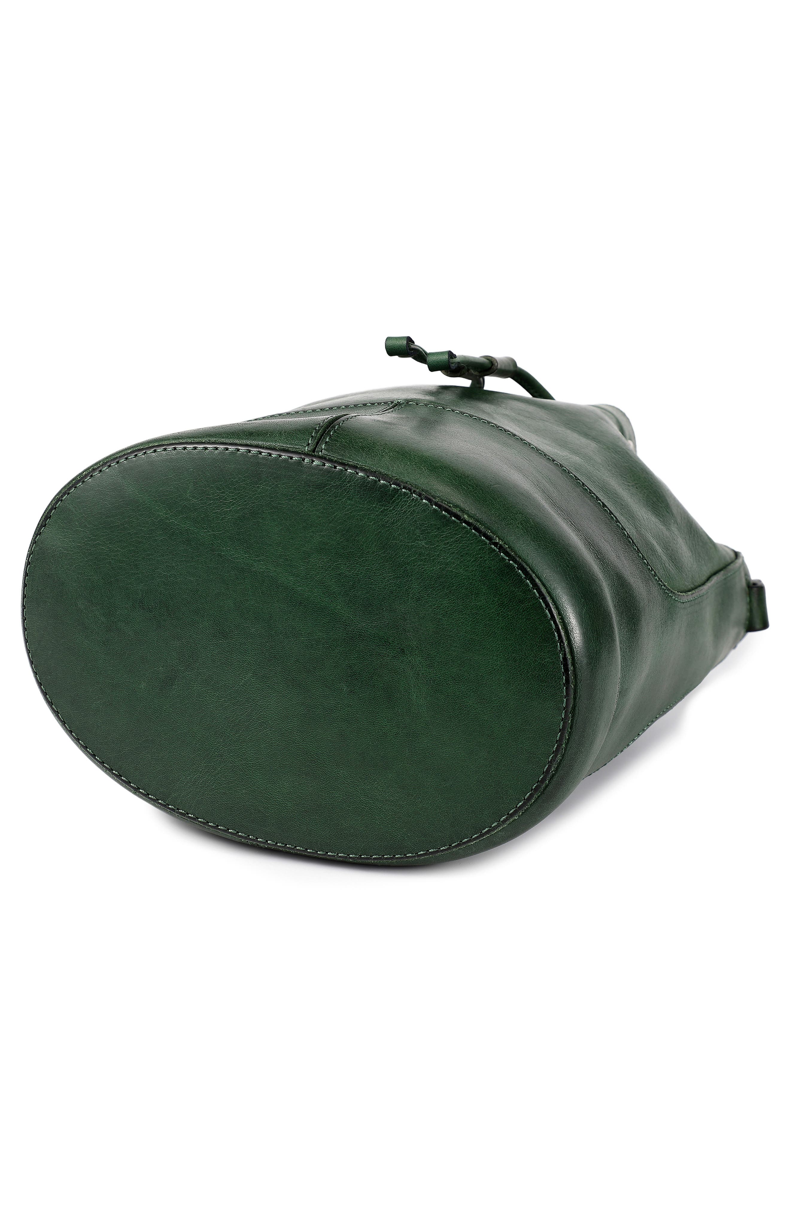 Crocus Leather Bucket Bag, Alternate, color, GREEN