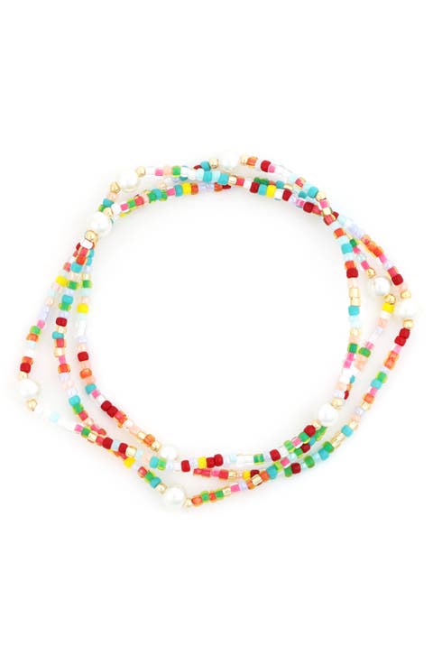 Set of 3 Beaded Stretch Bracelets