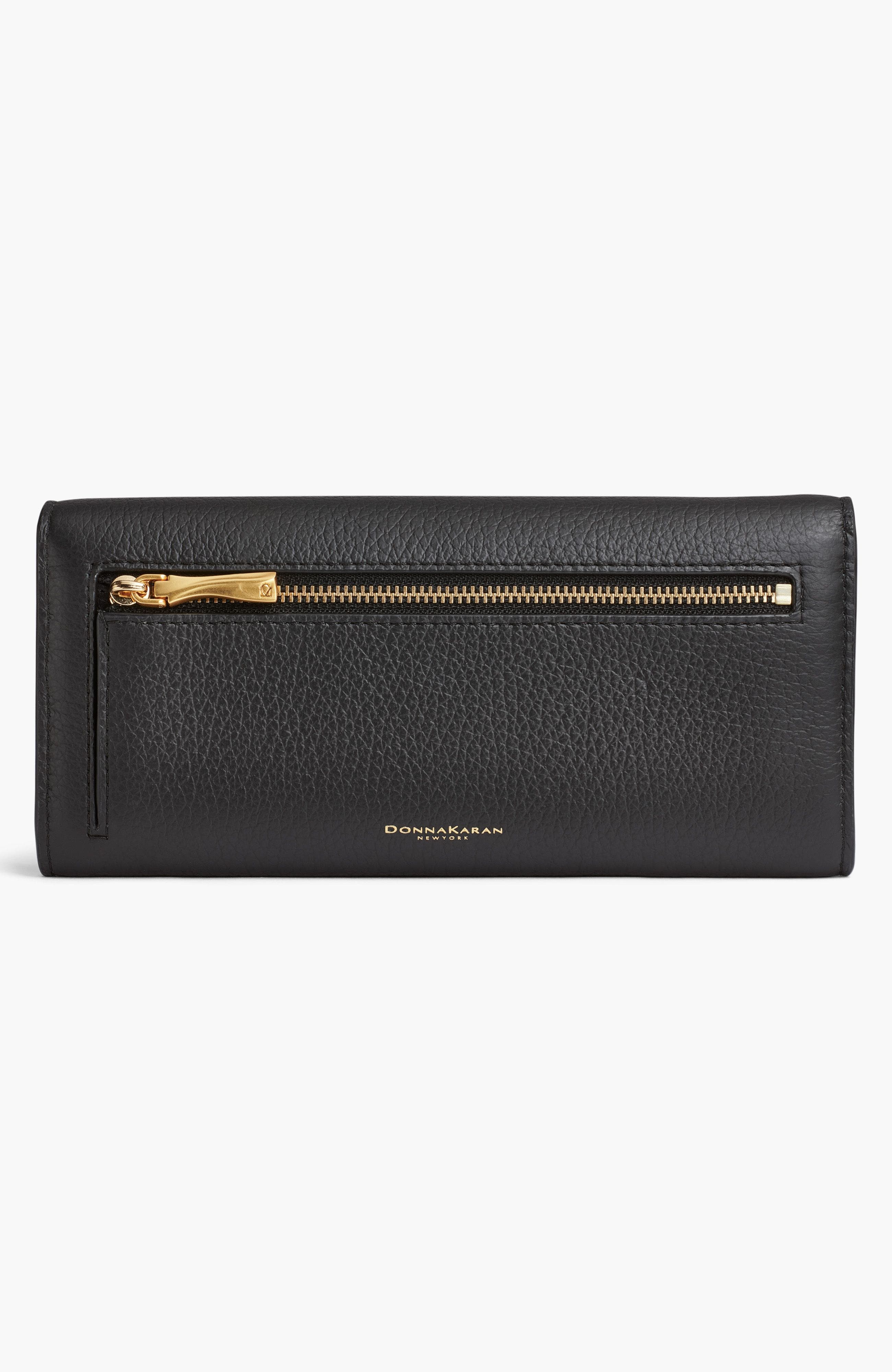 Donna Karan New York Amagansett Wallet, Alternate, color, Black/Gold