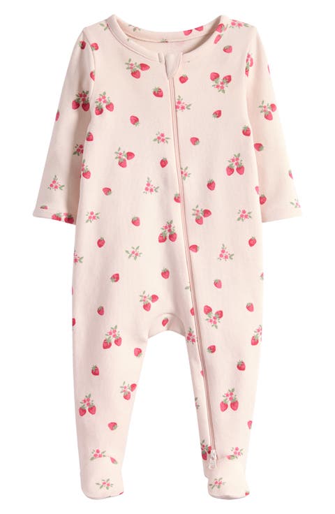 Print Cotton Footie Romper (Baby)