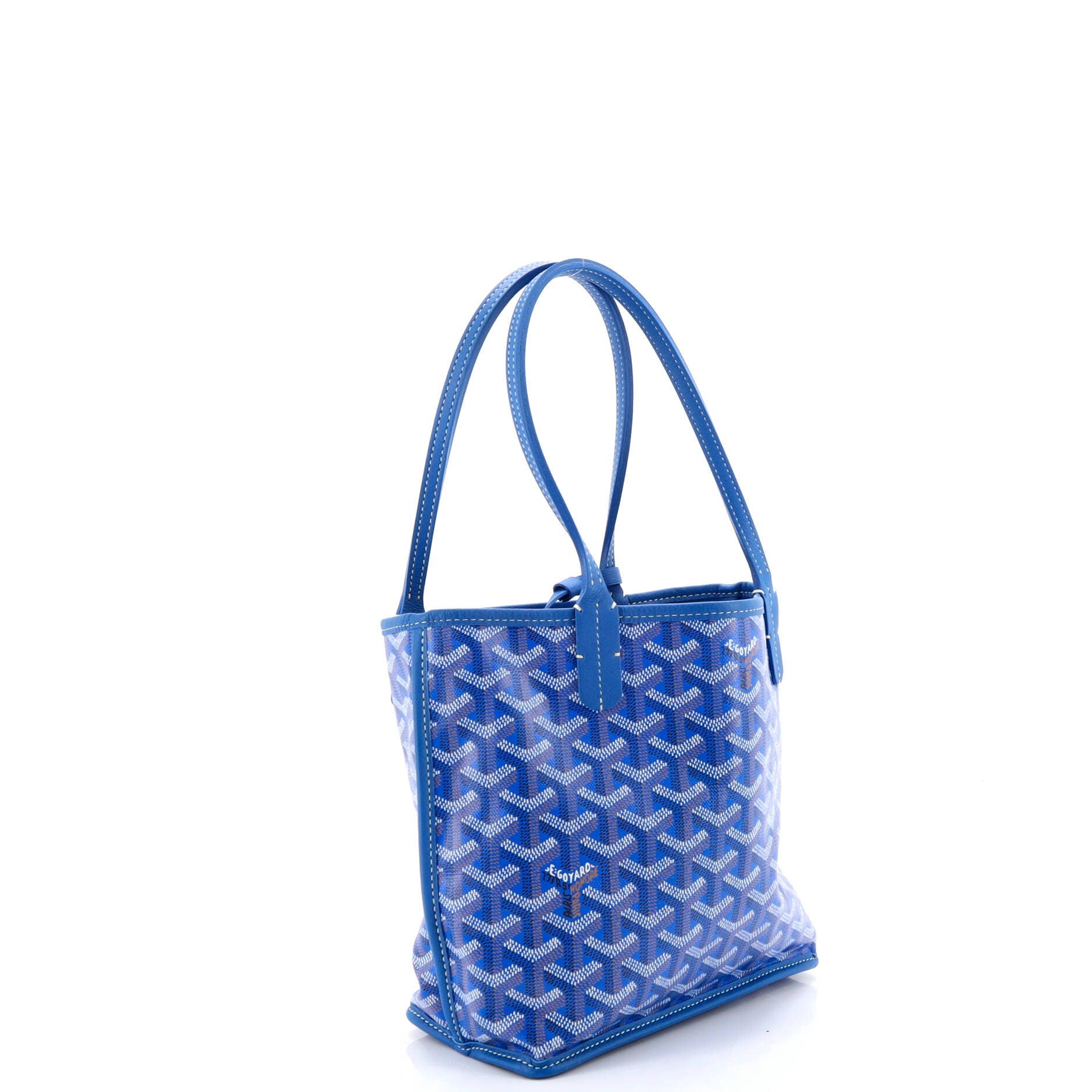 Pre-Owned Goyard Anjou Reversible Tote Coated Canvas Mini, Alternate, color, Blue