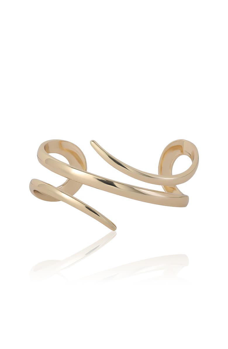 BCBG Generation Spiral Wrap Cuff Bracelet, Main, color, Gold Tone