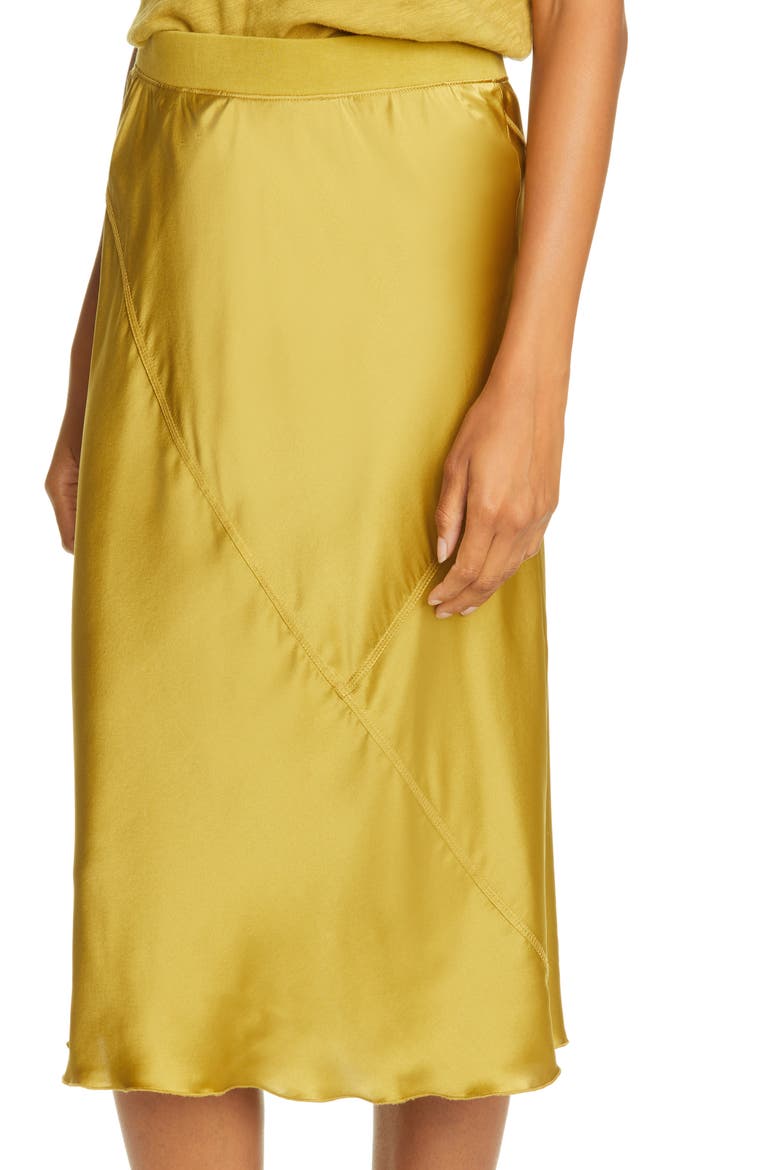 Pull-On Silk Skirt, Alternate, color, ANTIQUE GOLD