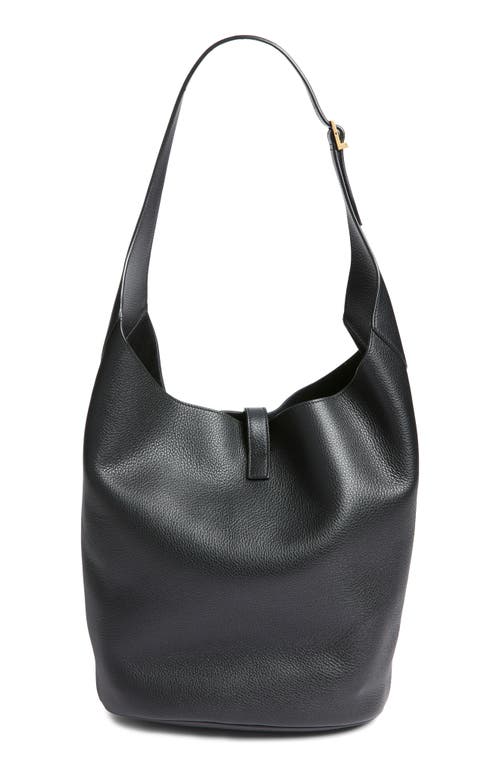 Saint Laurent Le 5 À 7 Leather Hobo Bag In Black