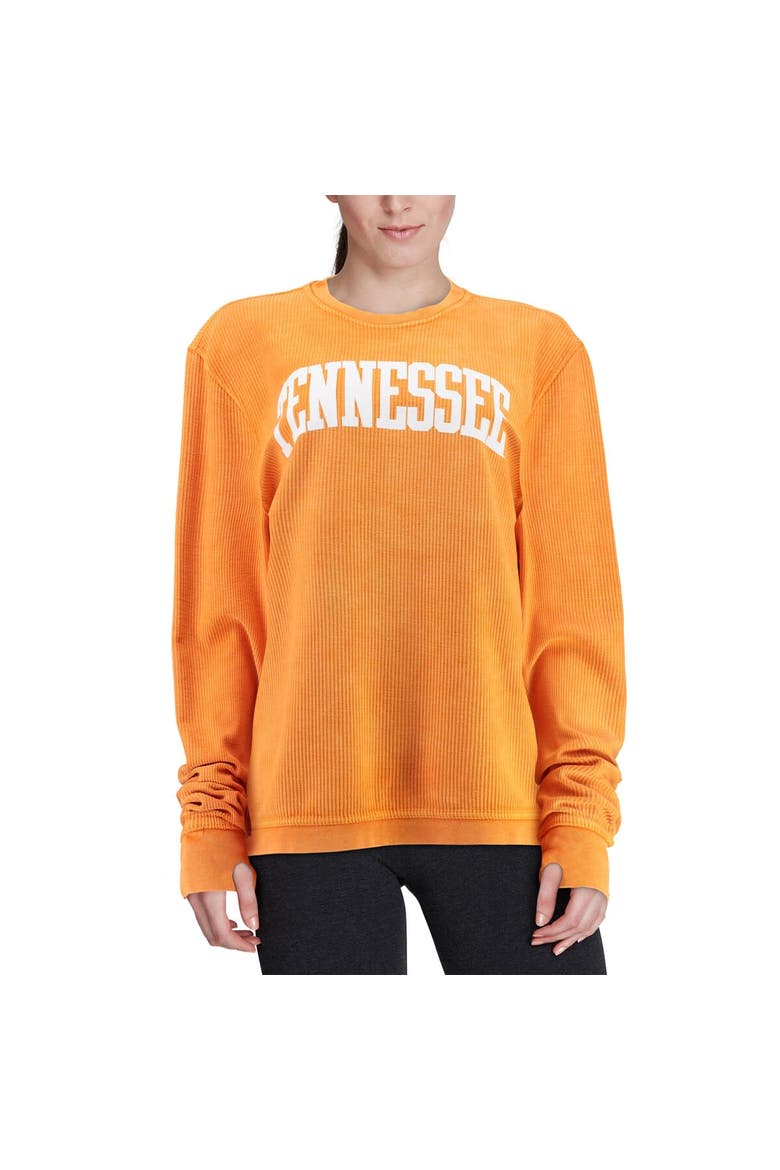 Women's Pressbox Tennessee Orange Tennessee Volunteers Comfy Cord Vintage Wash Basic Arch Pullover Sweatshirt, Alternate, color, Tennessee Orange