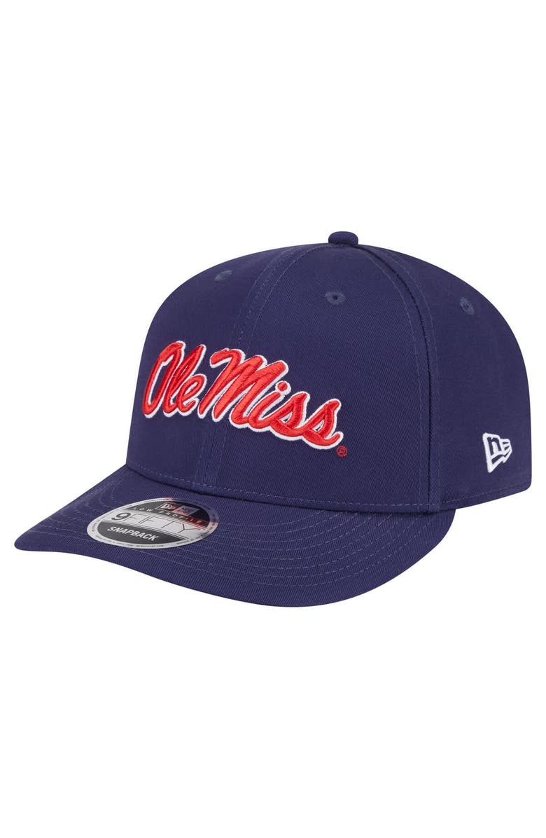 New Era Men's New Era Navy Ole Miss Rebels Low Profile 9FIFTY Snapback Hat, Main, color, 