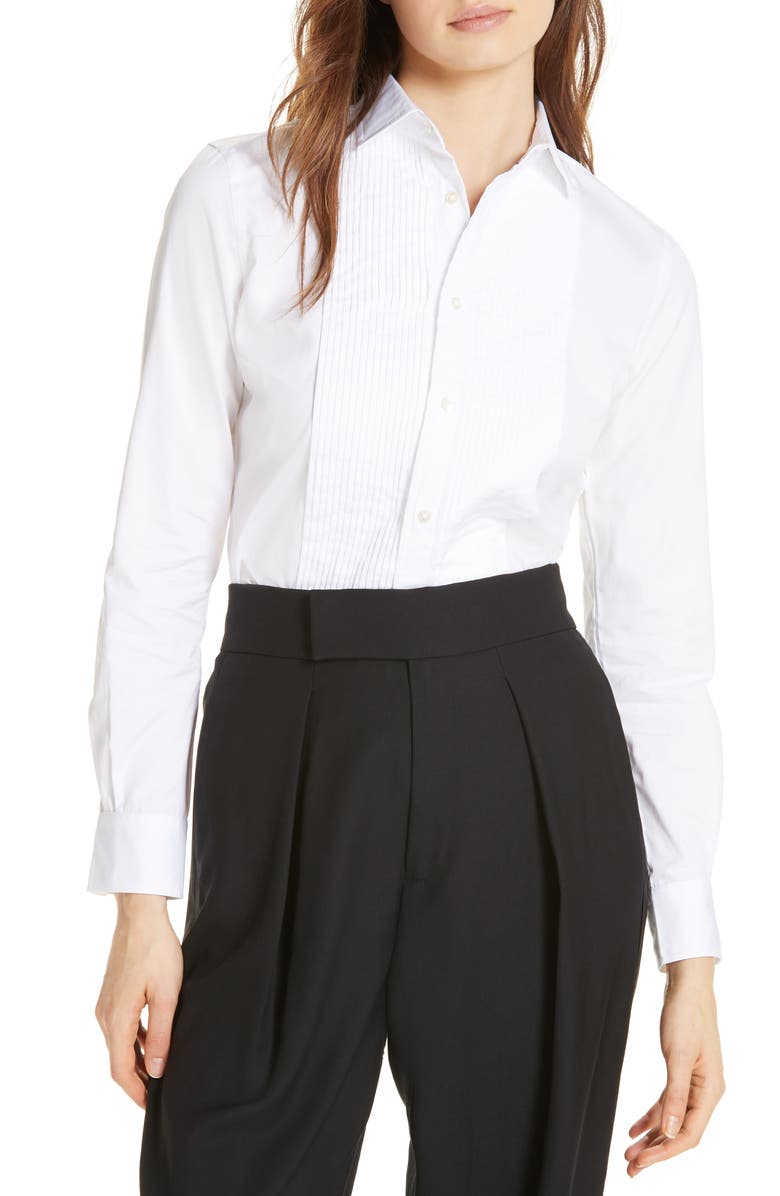 Polo Ralph Lauren Kendal Tuxedo Cotton Shirt, Main, color,
