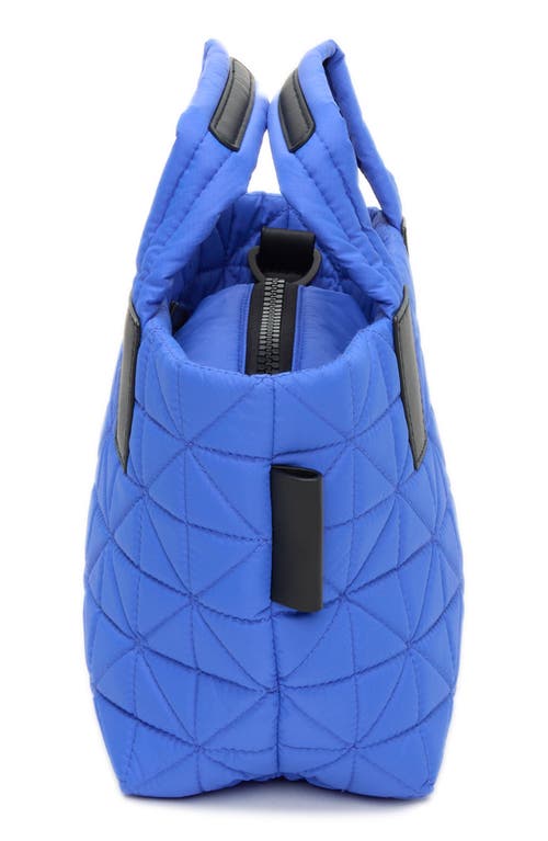 Veecollective Mini Vee Water Repellent Quilted Nylon Tote In Blue Bell