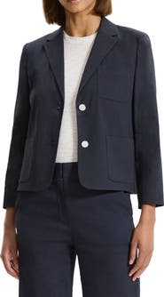 Theory Good Shrunken Linen Blend Blazer