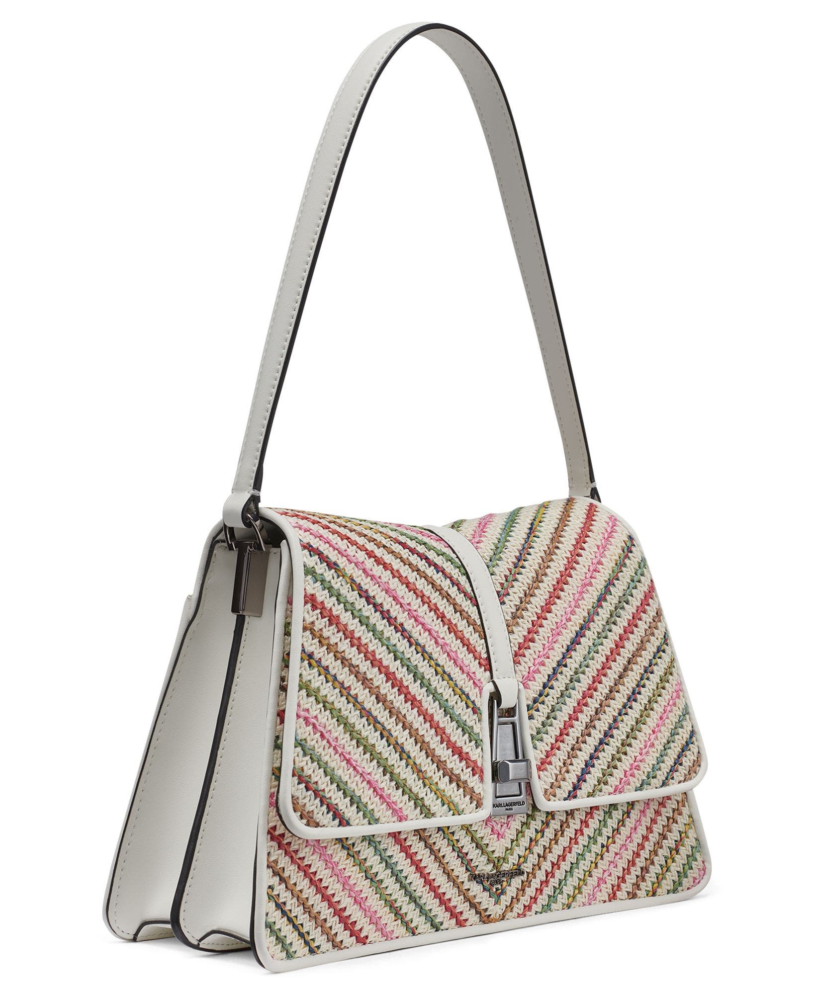 Mercerie Chevron Raffia Shoulder Bag, Alternate, color, Multi Combo