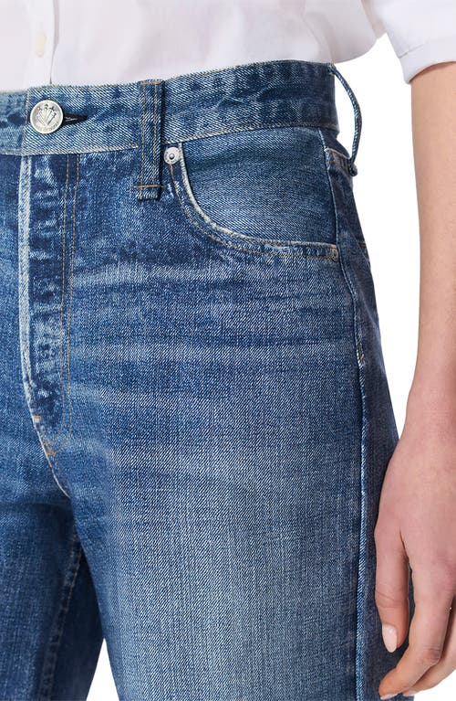 Shop Rag & Bone Miramar Refine Knit Kaia High Waist Relaxed Fit Faux Denim Ponte Shorts