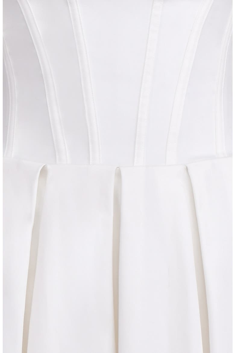 Lady Strapless Midi Dress, Alternate, color, WHITE