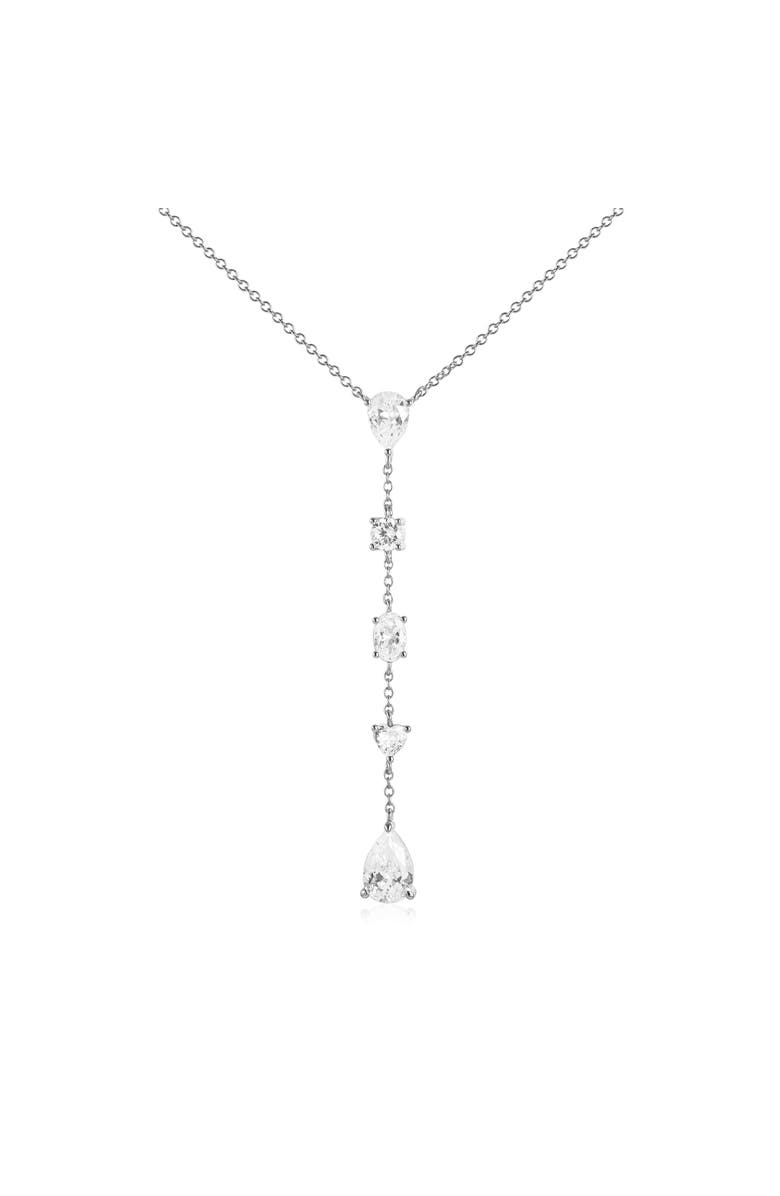 Untamed Petals Lunar Crystal Drop Pendant, Main, color, Silver